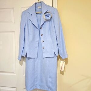 Vintage Dress Suit 12P Brownstone Studio Blur Blazer Jacket Dress Set Business